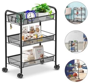 Pojazdný regál HALSEN čierny