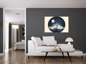 Obraz – Magický strom s jeleňom I. (90x60 cm)