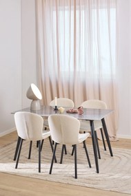 FIORA Béžové (tkanina Apia 453)/čierny rám - MODERNÁ ČALÚNENÁ STOLIČKA DO OBÝVAČKY/ JEDÁLNE LOFT