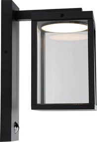 Vonkajšia nástenná lampa čierna vrátane LED snímača pohybu - Ferdinand