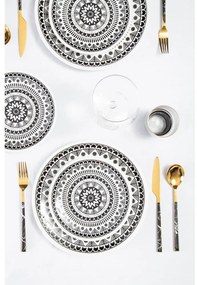 Oceľový príbor v čierno–zlatej farbe 16 ks Avie – Premier Housewares