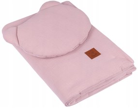 Infantino Mušelínová deka 100x70 s vankúšikom Teddy 35x30 Farba: ružová