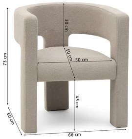 Tmavo béžové dizajnové kreslo ALPAH LOOP