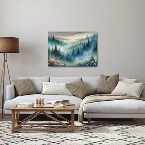 Obraz - Lesná krajina s hmlou (70x50 cm)