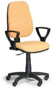Pracovná stolička Comfort KP s podrúčkami, žltá