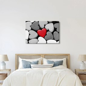Obraz drevených srdiečok (90x60 cm)