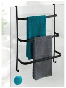 Čierny samodržiaci vešiak na uteráky Wenko Towel Holder Black, 21 × 54 cm