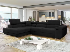 Rohová rozkladacia pohovka Torezio, Dostupné poťahy: ekokoža Soft 017 (biela) + Lux 05, Strana: pravá