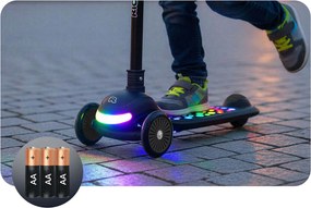 Ricokids Glowi LED balančná Kolobežka pre deti - čierna