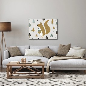 Obraz - Veverička s orieškom (70x50 cm)
