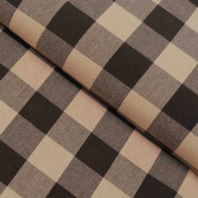 Biante Bavlnený oválny obrus Olivia OL-017 Hnedo-béžová kocka veľká 120x200 cm