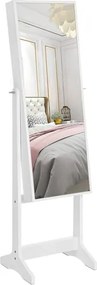 Skrinka na šperky, stojaca zrkadlová skrinka, biela