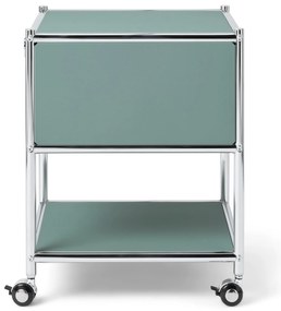 Kovový odkladací stolík »CN3« s 1 zásuvkou, šalviový