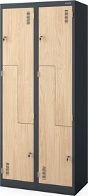 Šatníková skriňa typu L antracitová / dub sonoma: Eco Design JULIA, 800 x 1850 x 450 mm