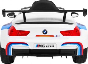 Ramiz BMW M6 GT3 Autíčko na batérie pre deti Biele + Ventilátor + Zvuky MP3 Svetlá + Diaľkové ovládanie
