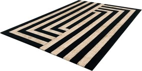 Čierno-béžový vlnený koberec 200x300 cm Agnus Art Deco II – Agnella