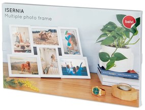 Biely nástenný fotorámik na 6 fotografií Balvi Isernia