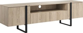 TV stolík Verica s otvorenou policou 200 cm - dub piškótový / čierne nožičky