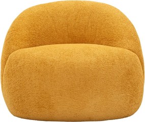 Kreslo z textílie buklé v horčicovej farbe Ginerva – Mauro Ferretti