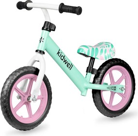 Kidwell REBEL Mint - ľahký balančný bicykel 2,64 kg, 12" EVA pneumatiky, pre deti 80-120 cm