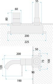 Rea Lungo Diamond, podomietková umývadlová batéria + BOX, chrómová, REA-B6382