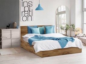 Posteľ SOFIA 160 x 200 cm, dub artisan Rošt: S lamelovým roštom, Matrac: Matrac COCO MAXI 20 cm