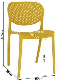 Tempo Kondela Stohovateľná stolička, žltá, FEDRA NEW