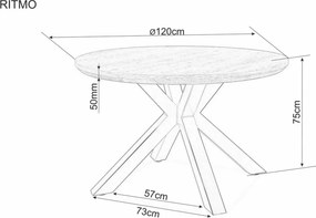 Okrúhly jedálenský stôl Ritmo 120 cm dub prírodný/čierny