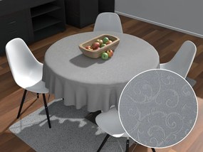 Biante Teflónový okrúhly obrus TF-086 Ornamenty na sivom Ø 90 cm