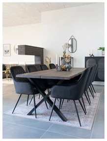 Čierne čalúnené jedálenské kreslá v súprave s podrúčkami 2 ks Harbo – House Nordic