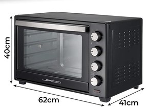 Mini rúra s nastaviteľnou teplotou, 62 x 41 x 40 cm, čierna