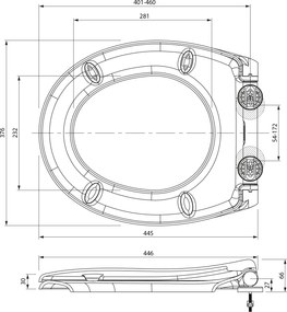 Sapho Sapho, PHARO WC sedátko s LED osvetlením, Soft Close, Easy Take, biela, WX1315