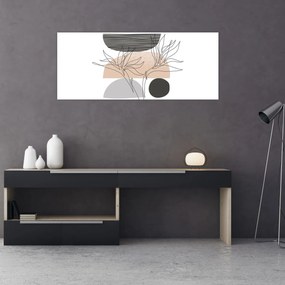 Obraz - Line art kvety N⁰2 (120x50 cm)