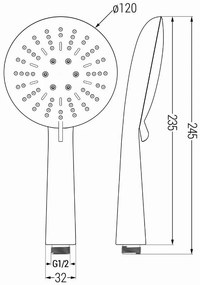 Mexen príslušenstvo - 1-bodový ručný sprchový set R-67, cierny, 785676052-70