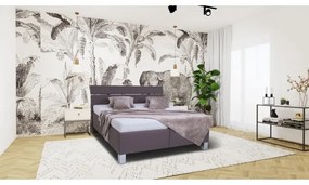 Čalúnená posteľ s matracom a úložným priestorom ALIS 160x200 cm hnedá