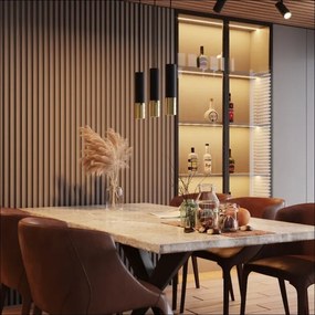 Sollux SL.0952 - Luster na lanku LOOPEZ 1xGU10/40W/230V čierna/zlatá