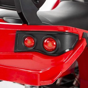 Ramiz Detská štvorkolka na batérie červená + EVA kolesá + MP3 rádio + LED dióda + pomalý štart