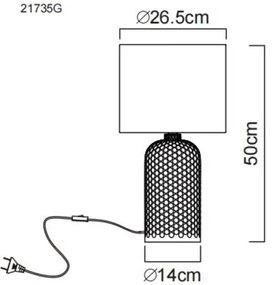 Globo 21735G - Stolná lampa SOFIA 1xE27/60W/230V šedá