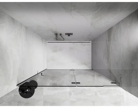 Mexen, Mexen Lunar L sklápacie pravé sprchové dvere 140 cm, transparentné, chróm - 834L-140-000-01-00-P