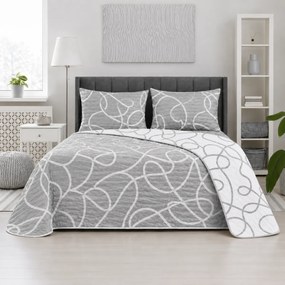 Prehoz bavlnený Merlot sivý TiaHome - 140x220cm + 1ks 50x70cm