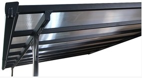 Pergola 436 x 305 cm (čierna + transparentná polykarbonát)