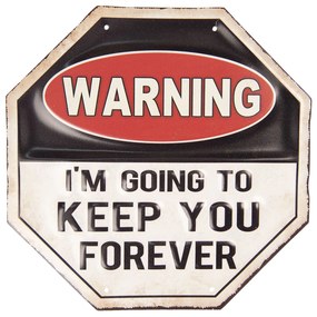 Farebná kovová ceduľa KEEP YOU FOREVER s úmyselným odrením - 30 * 30 cm