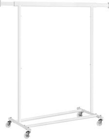 Stojan na oblečenie INEZ na kolieskach, max.90kg, 83,5x45x160cm, biela SongmicsHome