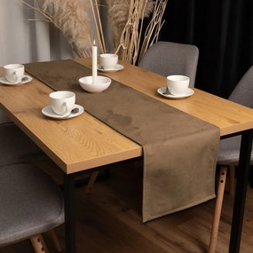 Biante Behúň na stôl/imitácia brúsenej kože Alcantara ALC-015 Svetlo hnedý 20x120 cm