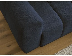 Modrá rozkladacia/s úložným priestorom rohová pohovka z textílie buklé (pravý roh/s leňoškou) Roxelane – Bobochic Paris