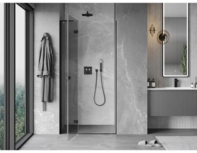 Mexen Mist-H L, 1-krídlové sprchové dvere ľavé 120 cm, číre sklo, čierny profil, 8A5L-120-000-70-00-L