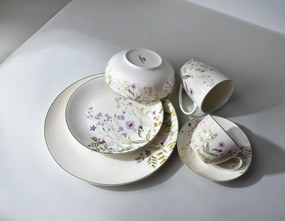 Porcelánový hrnek FACCIA VERDE 400 ml bílý s květinami vícebarevný