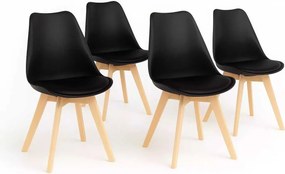LuxuryForm DESIGN Jedálenská stolička BALI - čierna - SET 4 kusy