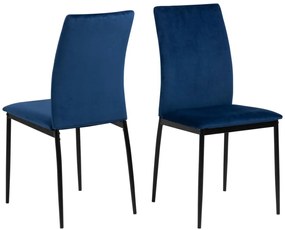 Actona 4x Jedálenská stolička Demina - tmavomodrá / čierna