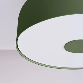 Stropné svietidlo Omiq, 1x olivovo zelené kovové tienidlo, (biely plast), (fi 30 cm)